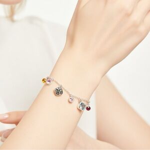 NWT Brighton Elora Gems Multi-Color Gemstone Charm Bracelet Silver-Tone
Adjust